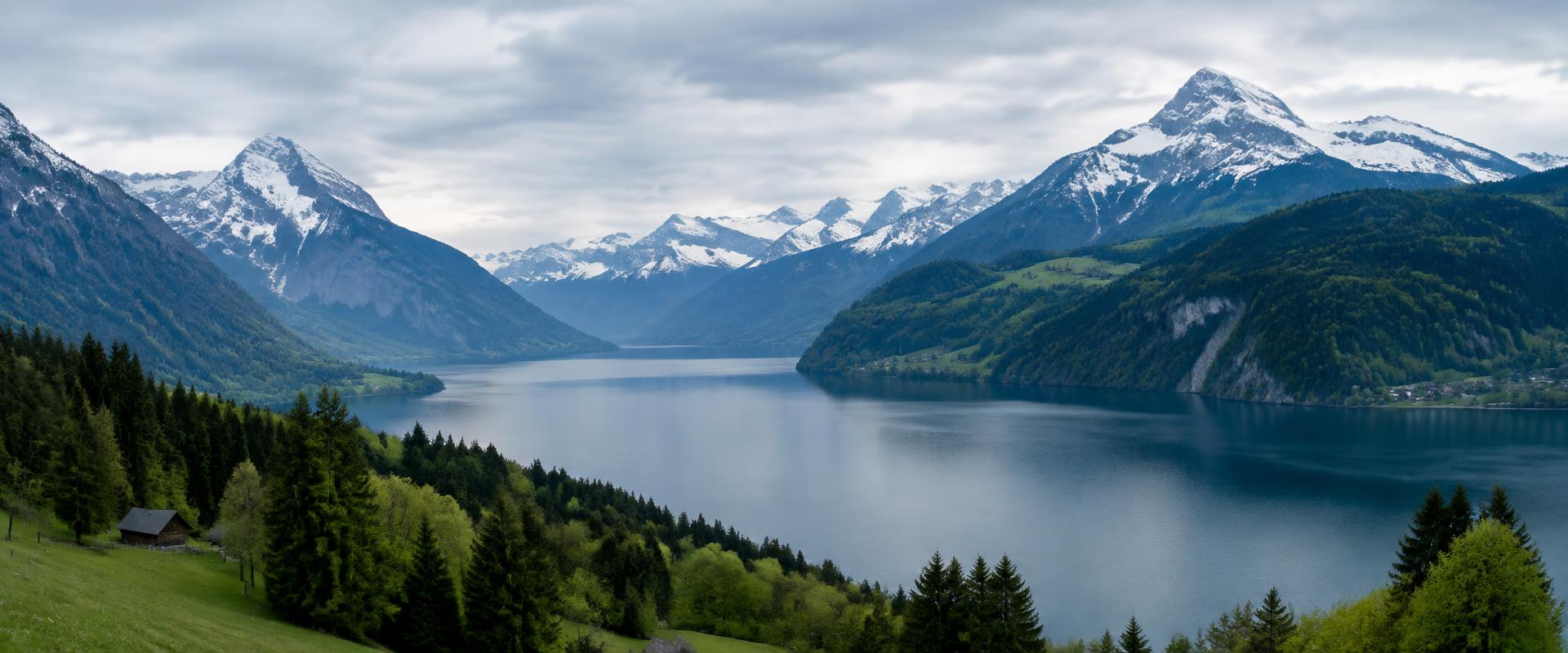 Schweizer Berglandschaft mit See